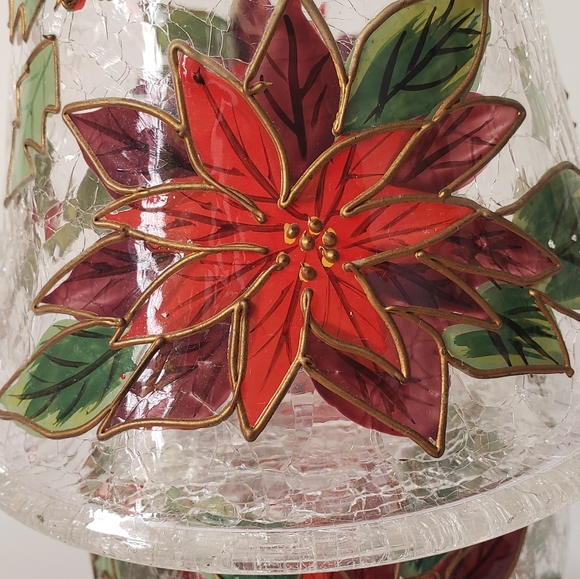 Poinsettia small 7" tealight Lamp - Picture 5 of 6